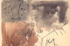 Albert Merz, 1987, Relationen (relations), acrylic and coal on canvas, 170x130 cm 