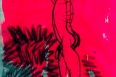 Rainer Fetting, Akrobat, 1982, mixed media on paper, 100x70 cm